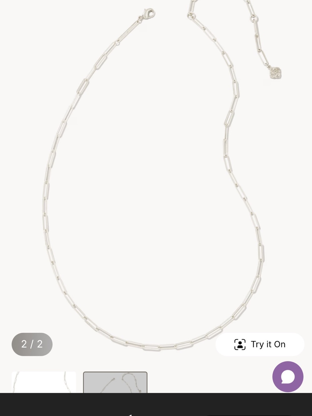 Kendra Scott Silver Paperclip Chain Necklace - Picture 5 of 5